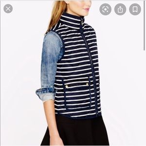 J crew striped quilted vest